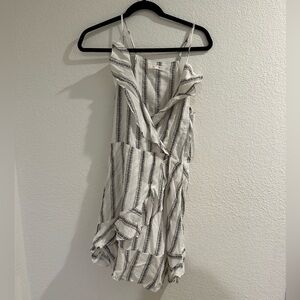 Black and Gray Stripped Mini Sundress